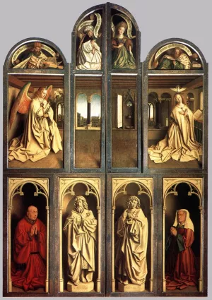 The Ghent Altarpiece Wings Closed painting by Jan Van Eyck