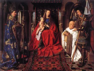 The Madonna with Canon van der Paele by Jan Van Eyck - Oil Painting Reproduction