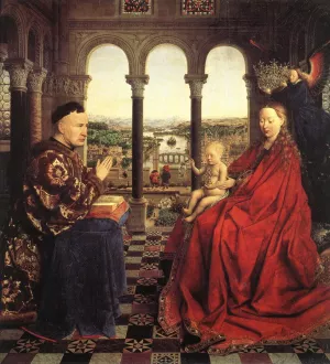 The Virgin of Chancellor Rolin by Jan Van Eyck Oil Painting