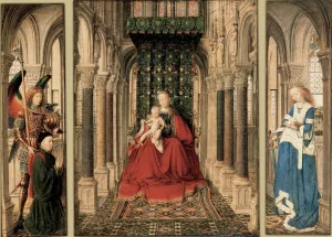 Triptych of Mary and Child, St. Michael, and the Catherine by Jan Van Eyck Oil Painting