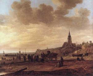 Beach at Scheveningen by Jan Van Goyen Oil Painting