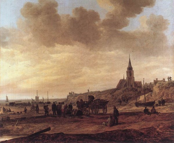 Beach at Scheveningen by Jan Van Goyen - Hand-Painted Oil Painting Reproduction