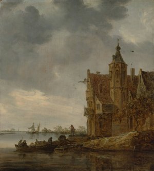 Country House near the Water by Jan Van Goyen Oil Painting