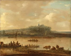 Gezicht op de Rijn en de Elterberg Oil painting by Jan Van Goyen