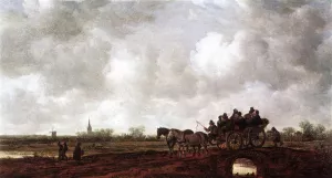 Horse Cart on a Bridge Oil painting by Jan Van Goyen