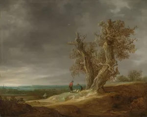 Landscape with Two Oaks by Jan Van Goyen Oil Painting