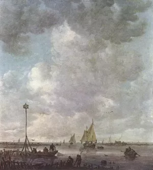 Marine Landscape with Fishermen by Jan Van Goyen Oil Painting
