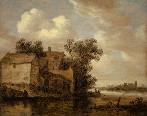 River Landscape Oil painting by Jan Van Goyen