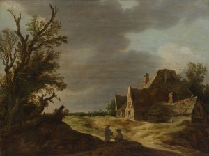 Sandy Road with a Farmhouse by Jan Van Goyen Oil Painting