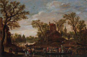 The Ferry by Jan Van Goyen Oil Painting