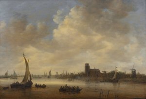 View from Dordrecht by Jan Van Goyen Oil Painting