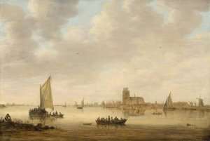 View of Dordrecht from the Dordtse Kil by Jan Van Goyen Oil Painting