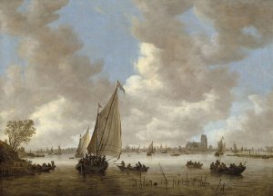 View of Dordrecht from the North Oil painting by Jan Van Goyen