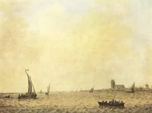 View of Dordrecht from the Oude Maas by Jan Van Goyen - Oil Painting Reproduction