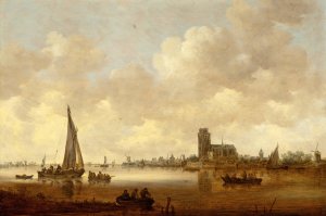 View of Dordrecht by Jan Van Goyen Oil Painting