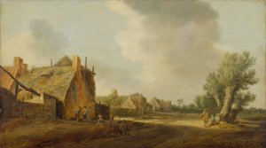 Village Street by Jan Van Goyen Oil Painting