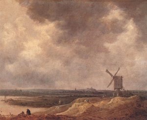 Windmill by a River Oil painting by Jan Van Goyen