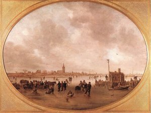 Winter on the River by Jan Van Goyen Oil Painting