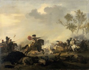Cavalry Attack by Jan Van Huchtenburg Oil Painting