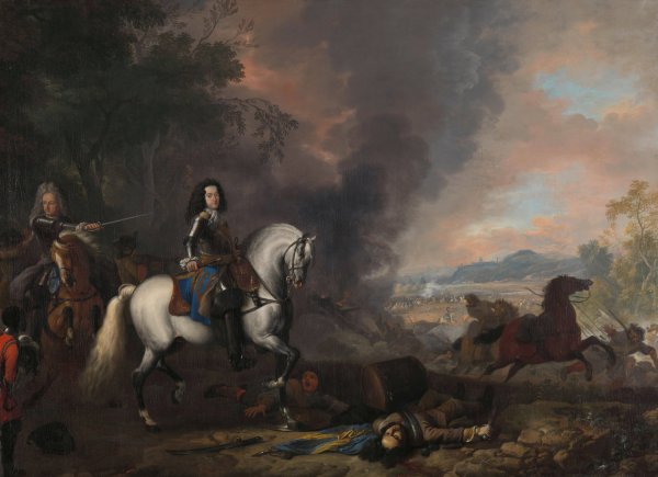 Main Product Photo of Henry Casimir II, Prince of Nassau-Dietz, in a Battle  Painting by Jan Van Huchtenburg