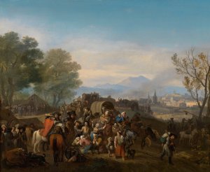 Horrors of War by Jan Van Huchtenburg Oil Painting