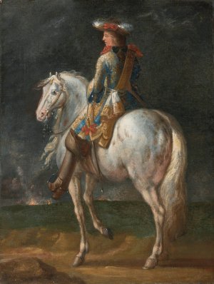 Study for the figure of eugene of savoy by Jan Van Huchtenburg Oil Painting