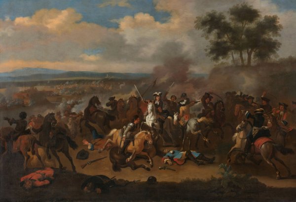 Main Product Photo of The Battle of the Boyne, Ireland, between Kings James II and William III, 12 July 1690  Painting by Jan Van Huchtenburg