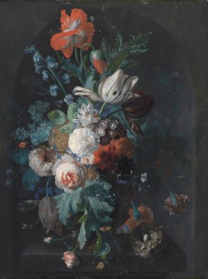 A Vase With Flowers by Jan Van Huysum Oil Painting