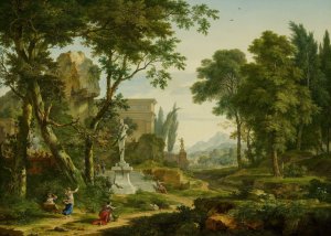 Arcadian Landscape by Jan Van Huysum Oil Painting