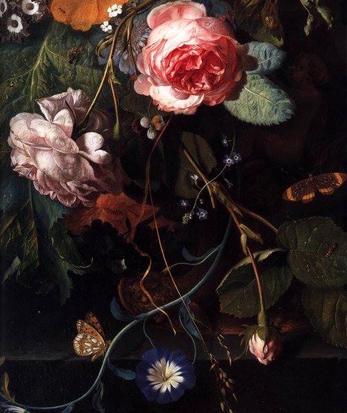 Bouquet of Flowers Detail by Jan Van Huysum - Hand-Painted Oil Painting Reproduction
