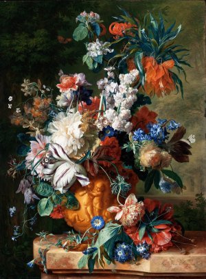Bouquet of Flowers in an Urn by Jan Van Huysum Oil Painting