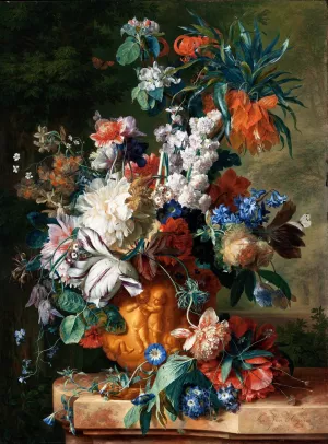 Bouquet of Flowers in an Urn by Jan Van Huysum Oil Painting