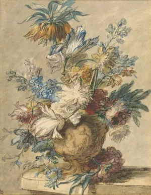 Bouquet of Spring Flowers in a Terracotta Vase by Jan Van Huysum Oil Painting