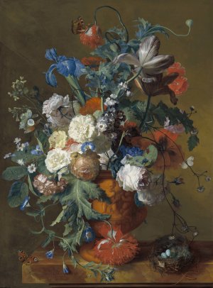 Flowers in an Urn by Jan Van Huysum Oil Painting