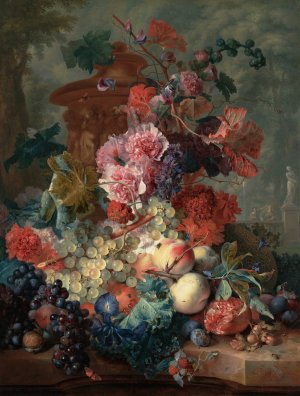 Fruit Piece by Jan Van Huysum Oil Painting
