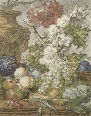 Sketch for a Still Life of Fruit and Flowers by Jan Van Huysum Oil Painting