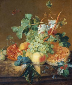 Still Life with Fruit by Jan Van Huysum Oil Painting