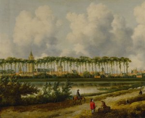 A view of Gorinchem from the southwest by Jan Van Kessel The Elder Oil Painting