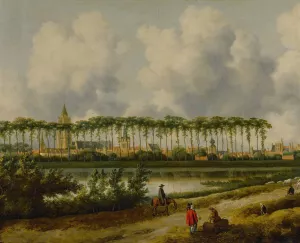A view of Gorinchem from the southwest by Jan Van Kessel The Elder Oil Painting