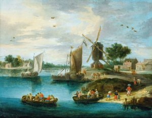Landscape With A Mill by Jan Van Kessel The Elder Oil Painting