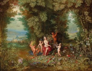 An Allegory of Earth by Jan Van Kessel The Younger Oil Painting
