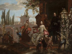 Family portrait by Jan Van Kessel The Younger Oil Painting