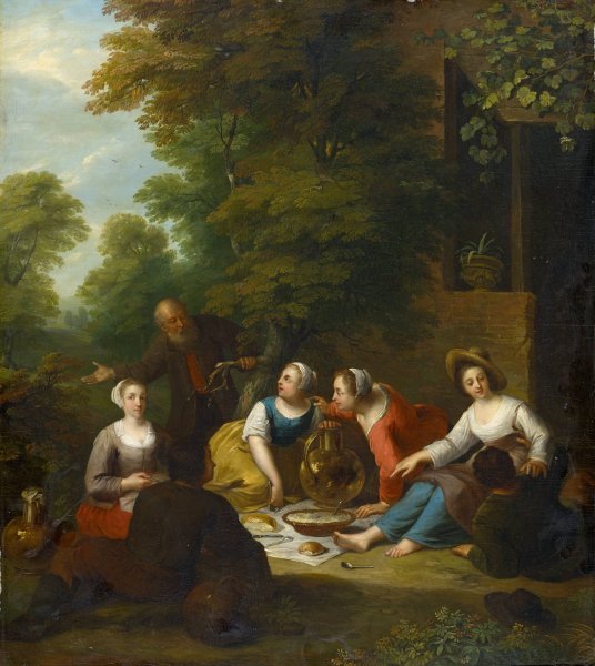 Main Product Photo of Meal Outdoors Painting by Jan Van Mieris