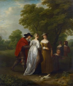 Walk by Jan Van Mieris Oil Painting