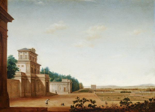 Country House and Park  by Jan Van Nickele - Hand-Painted Oil Painting Reproduction