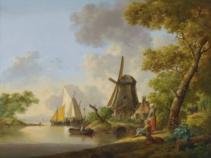 A Summer Landscape by Jan Van Os Oil Painting