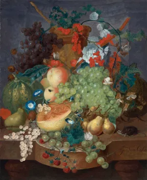 Fruit Still Life With A Mouse On A Ledge by Jan Van Os Oil Painting