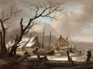 Winter Landscape by Jan Van Os - Oil Painting Reproduction