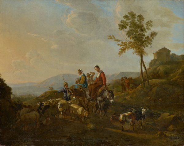 Main Product Photo of Landscape with Shepherds  Painting by Jan Van Ossenbeeck