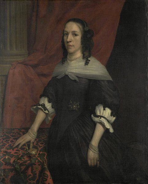 Portrait of a Woman, possibly Anna van Bourgondie, Founder of Slot Windenburg op Dryschor  by Jan Van Rossum - Hand-Painted Oil Painting Reproduction